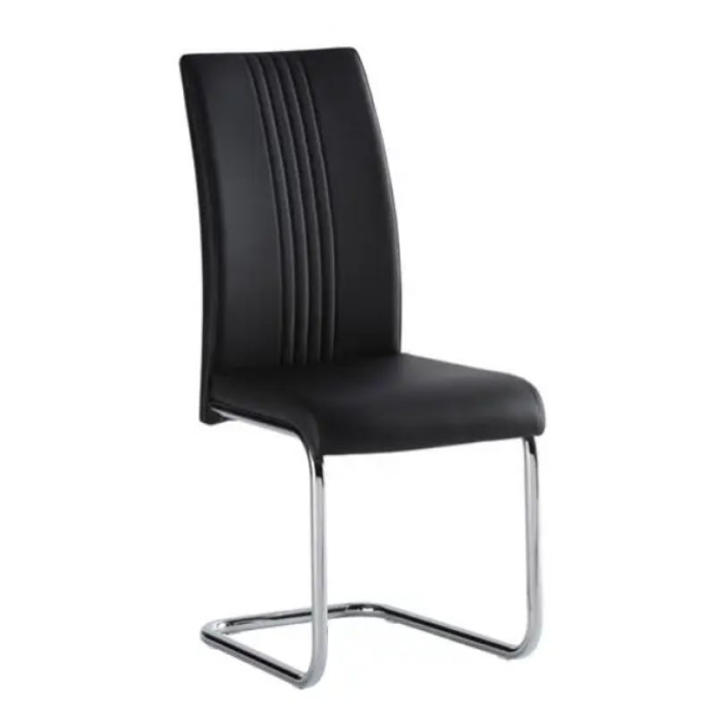 WOF Monaco PU Black Cantilever Dining Chair